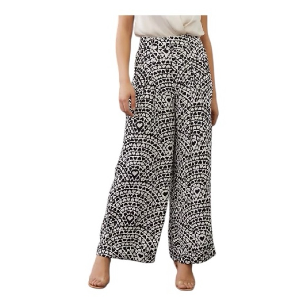 FARM Rio Heart Pleated Wide-Leg Pants Size XS EUC